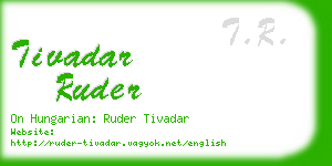 tivadar ruder business card